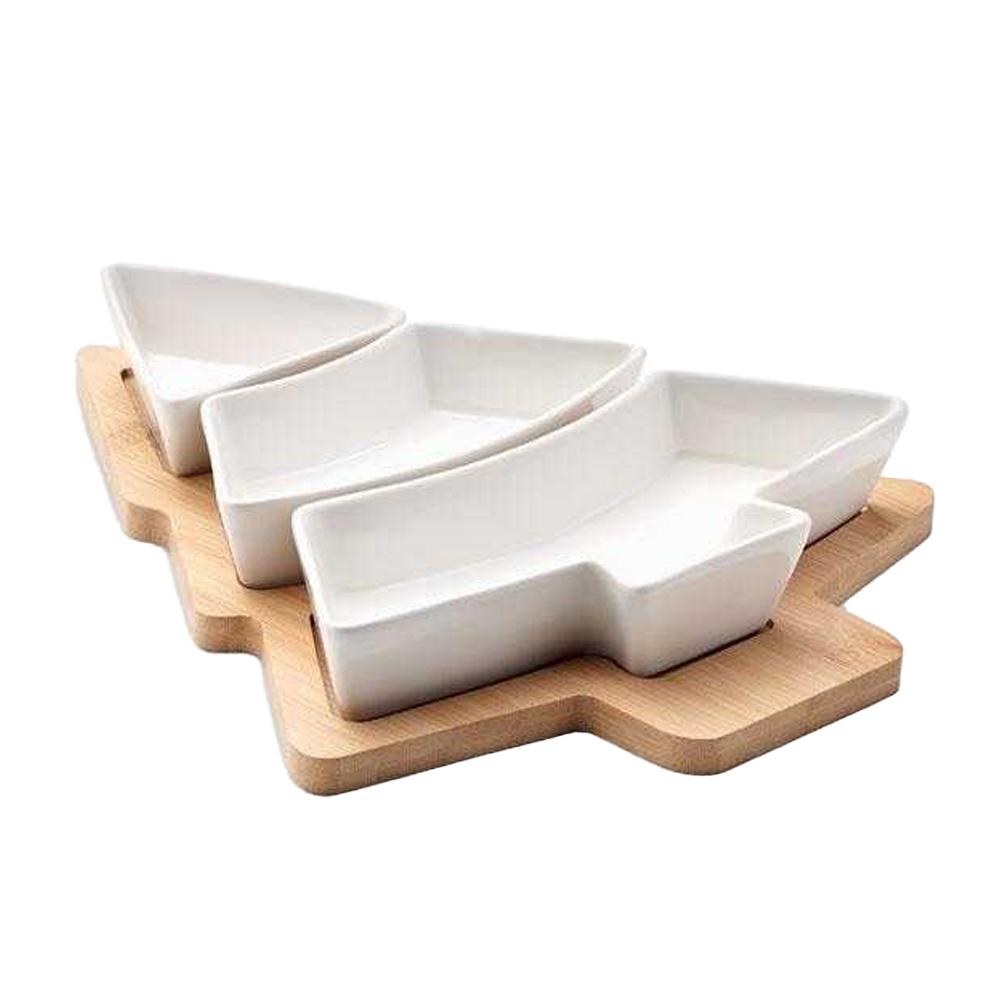 MidOcean Viram Bamboo Christmas Tree Serving Tray