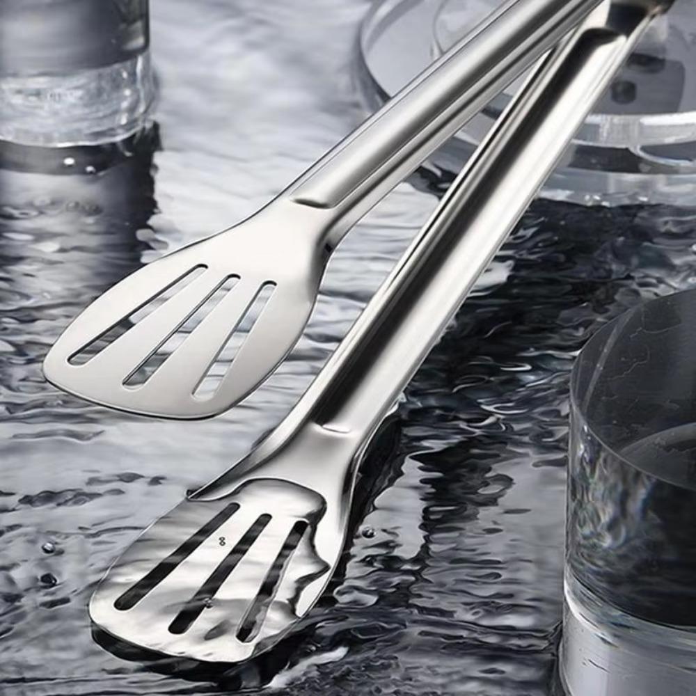 Stainless Steel Food Tongs Anti Heat Cooking Tools  For Desserts Salads Barbecue