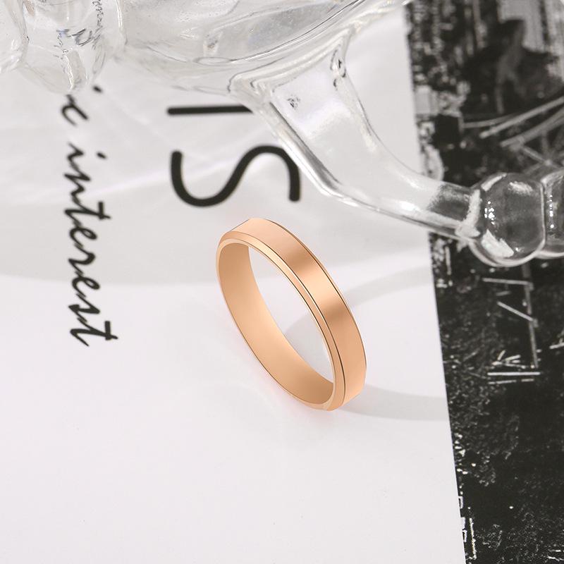 European & American Unisex Titanium Steel 4mm Fashion Ring