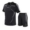 Conjunto Esportivo Masculino de Verão para Basquete Conjunto de Duas Peças Roupas Respiráveis de Secagem Rápida Camiseta de Corrida com Manga Curta e Shorts de Fitness