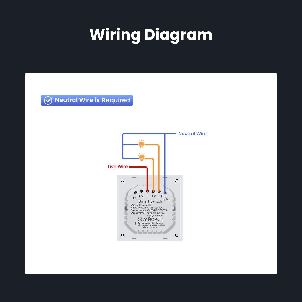 Smart Light Switch Neutral Wire Required WiFi Push Button Wall Switch No Hub Required Smart Button Switch