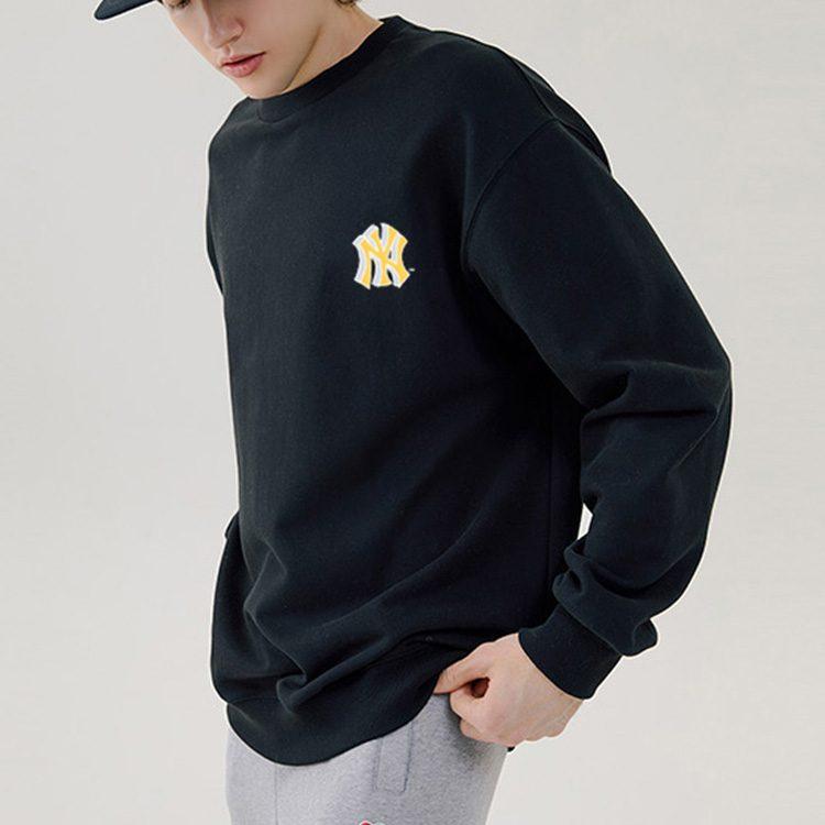 MLB Trendy Sweatshirts Unisex Black Crew Neck Moderate Regular 31MT02041-50L