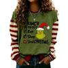Women's Long Sleeve Neck Pullover Sweatshirt with Christmas Print