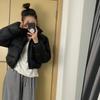 Women S American Style Short Padded Cotton Coat Solid Color Stand Collar Thick Warm