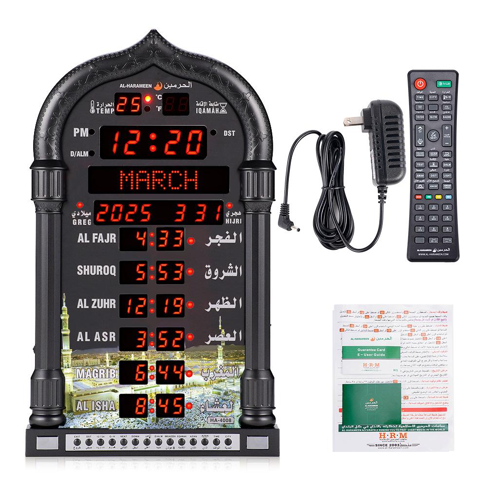 

Azan Clock,Led Prayer Clock,Wall Clock,Read Home/Office/Mosque Digital Clock/Decorative Clock Ha-4008 (Black) Muslim чёрный