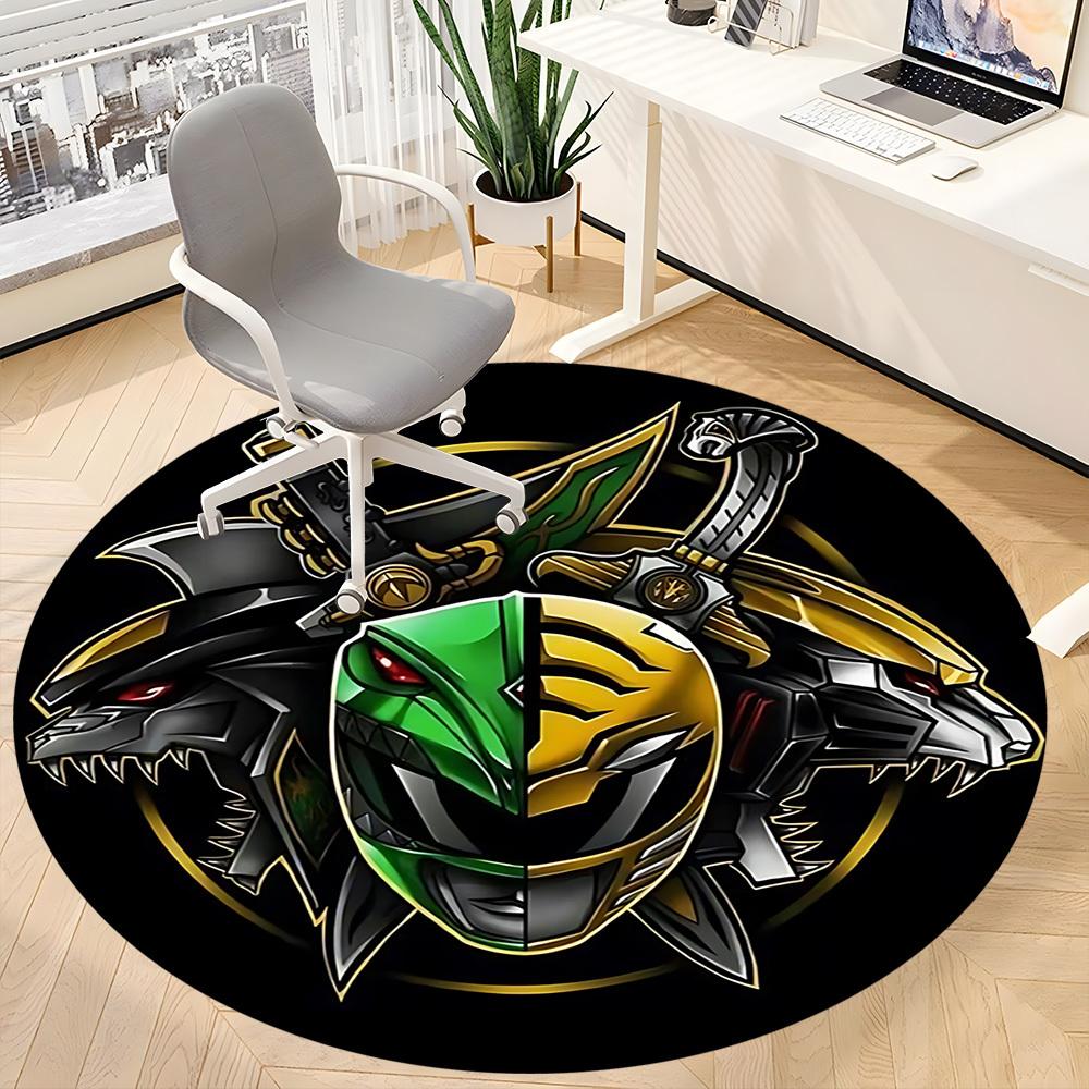 1PC Power Rangers Office Round Rug, Non-slip, Soft and Durable Office Rug for Interior Decoration, Perfect for Office Yy250915028