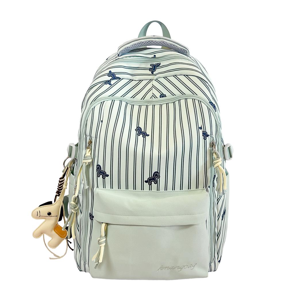 Zaino per la scuola nuovo stile ins giapponese ad alto valore fresco e dolce zaino con strisce carino cavallino studenti delle scuole medie zaino leggero