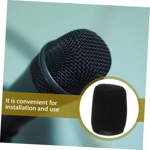 WESIEVYA 12-Pack Microphone Pop Filter Shield for SM57 Handheld Microphones with Black Foam Sponge Cover and U-Shaped Mesh Grille