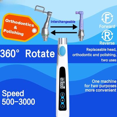 Moteur électrique de polissage sans fil de surface de dents dentaires avec la machine de polissage rechargeable de tête amovible d'angle de prophylaxie