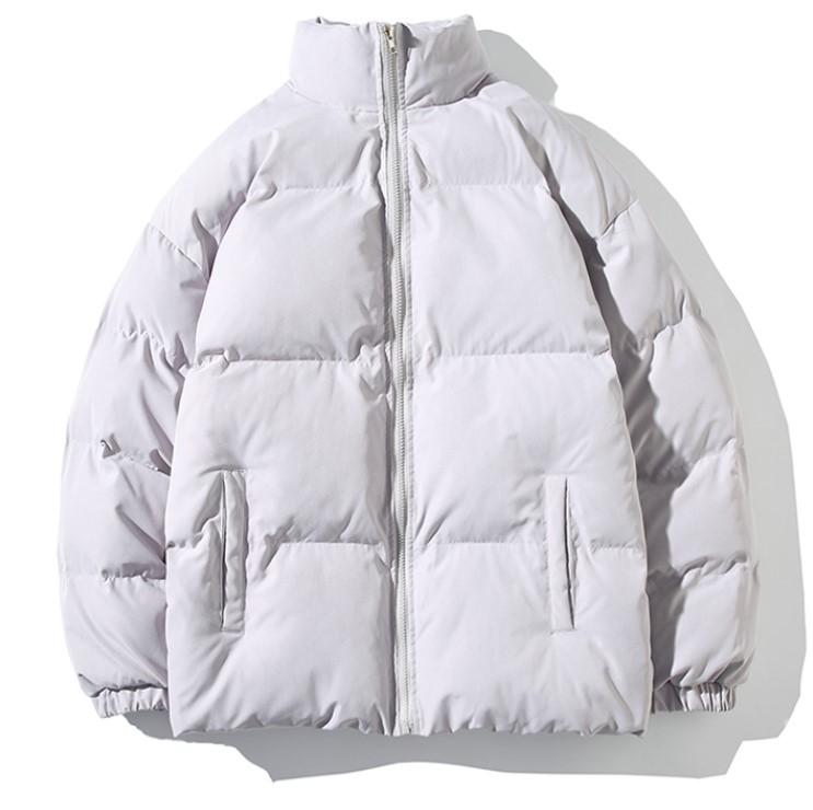 

Зимняя куртка мужская парки утолщенное теплое пальто мужская стойка воротник однотонная повседневная парка женская мода уличная одежда M серый