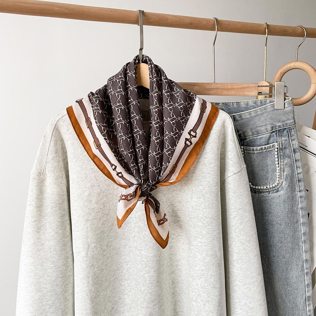 Spring And Summer Satin Long Scarf For Women Sunscreen Shawl Fashionable Beauty Scene Satin Long Scarf Versatile Travel Scarf