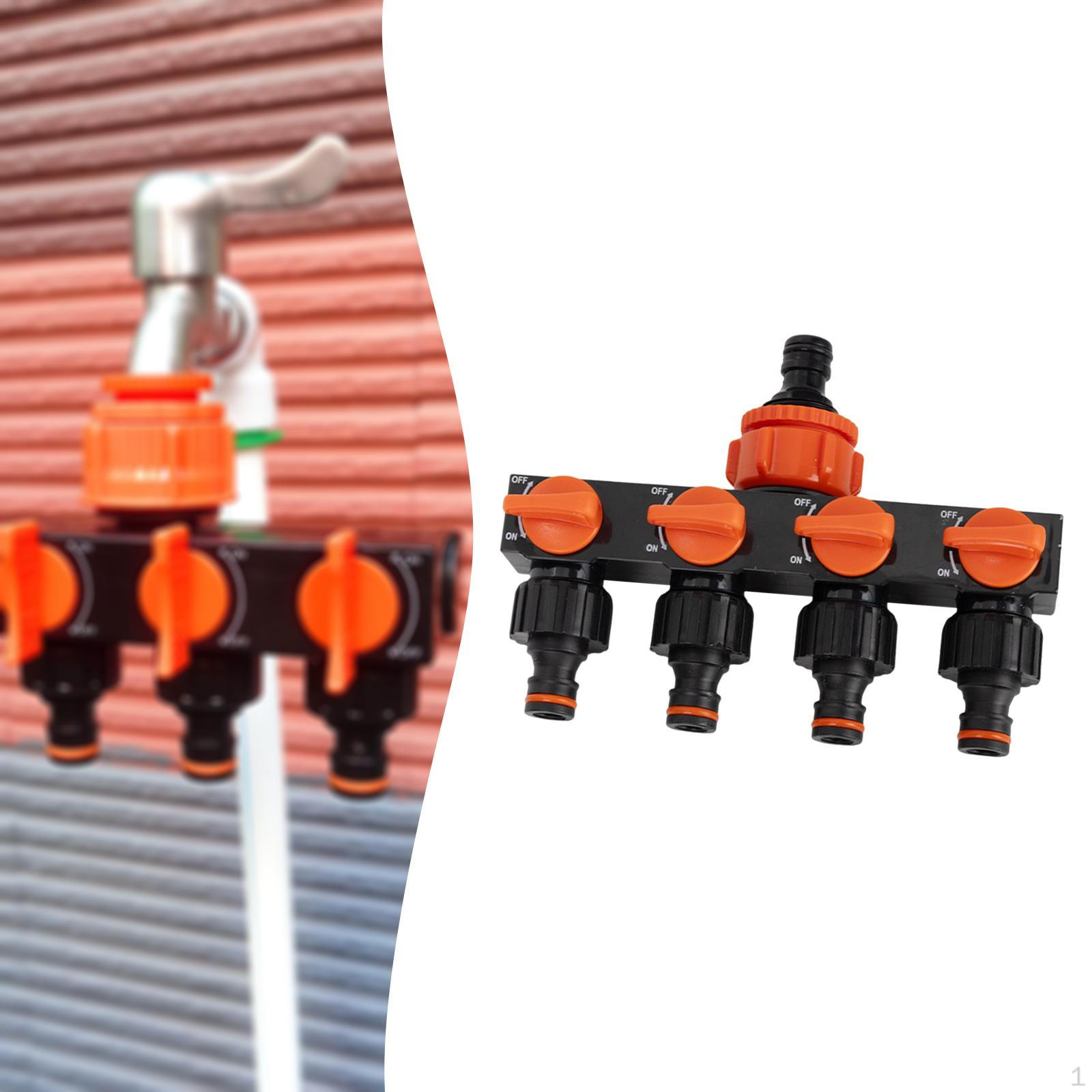 4 Way Garden Hose Splitter Water Distributor Adapter for Balcony Watering красный