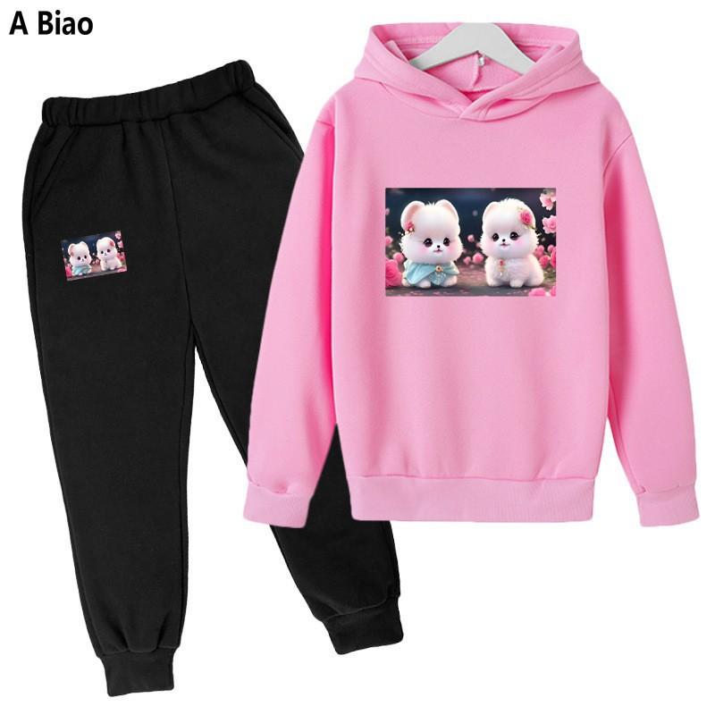 Children's fleece suit hooded children's clothing hip-hop casual spring and autumn suit