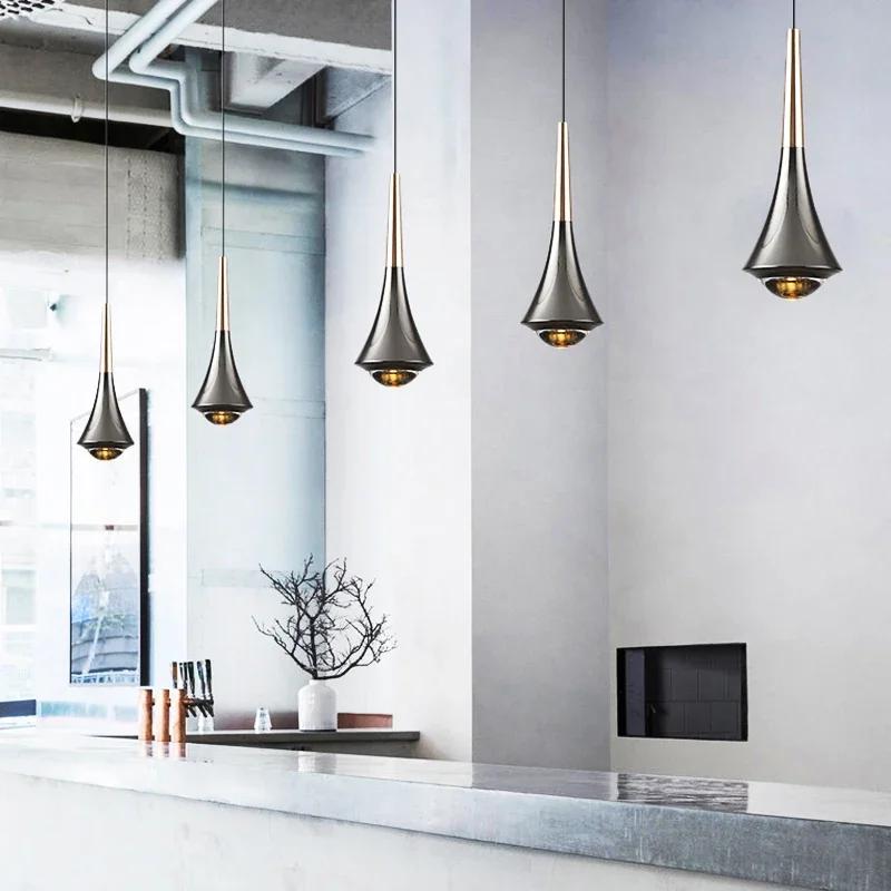 Lamp Mini LED Pendant Light, Modern Aluminum Anti-Glare Hanging Lights, Height Adjustagble Bedside Lamps For Dining Room Bedro