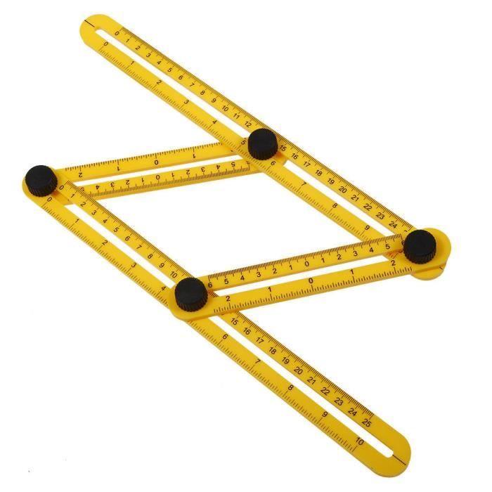 Outil de Mesure Modèle Échelle Règle Multi-angle Multi-fonction Réglable à Quatre Faces de Pliage
