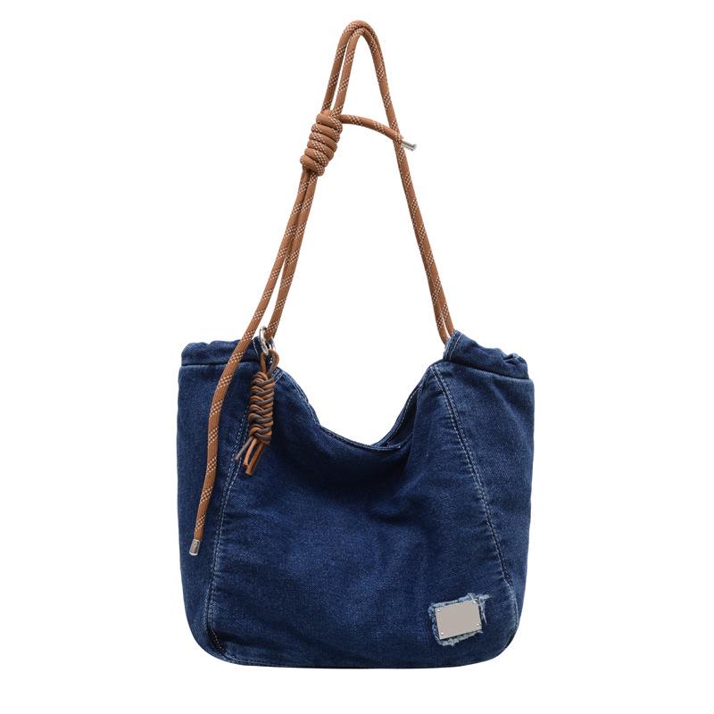 Damen 2025 Denim Schulter-Tote mit großem Fassungsvermögen - Trendig & Strukturiert