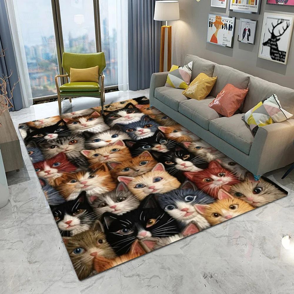 Viele Niedliche Schöne Katze Kätzchen Teppich Wohnzimmer Sofa Schlafzimmer Arbeitszimmer Küche Eingangstürmatte Rutschfest Kawaii Heimdeko Teppich