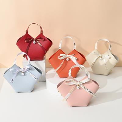 1 pz Scatola Porta Bonbon in Stile Nordico Ecopelle Compatta Scatola Regalo Nuova Creativa Borsa a Mano Portaoggetti per Regali Festa di Matrimonio