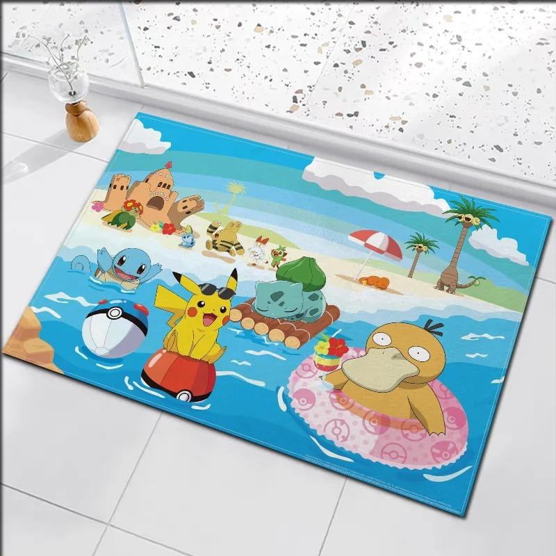  Disney Anime Pokemon Floor Mat Cute Child Living Room Bedroom Bathroom Kitchen Entrance Rugs Non-slip Home Decor Carpet