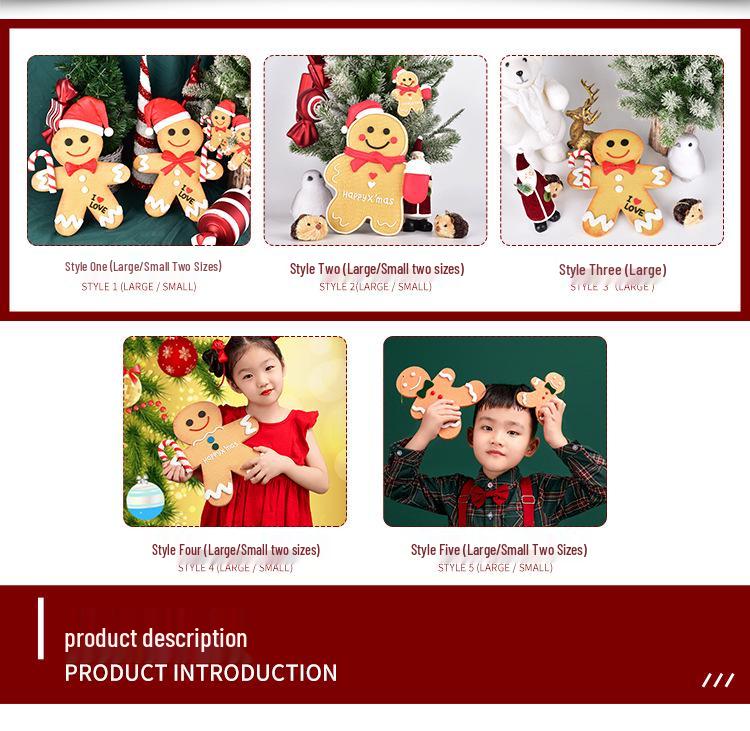 Gingerbread Man Christmas Ornaments & Photography Props for Tree & Window Decor, Children's Gifts
