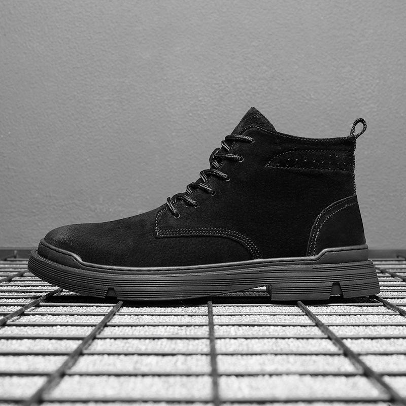 Men 'S Martin Boots Men 'S Leather Boots Casual Trend High -Top Work Shoes Single Boots  Spring New Men 'S Shoes