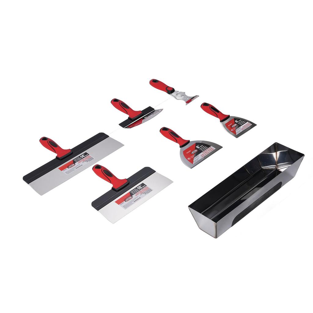 Spachtelset Edelstahl Handspachtel 14 Zoll Mörtelwanne für Trockenbau Reparatur Endbearbeitung