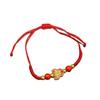 New Year Wealth God Adjustable Red Rope Bracelet - Chinese Style Student Hand Ornament