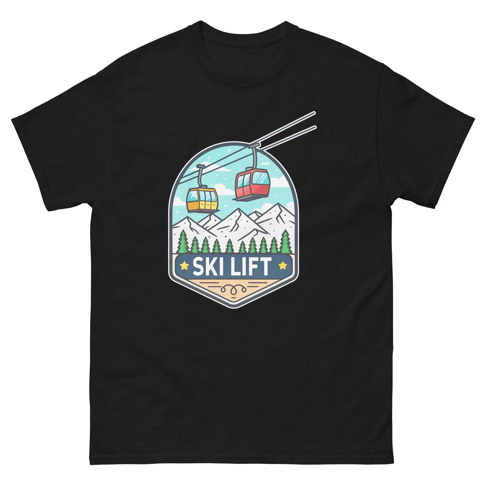 Ski Lift Mountain Ski Resort Town T-Shirt 2XL