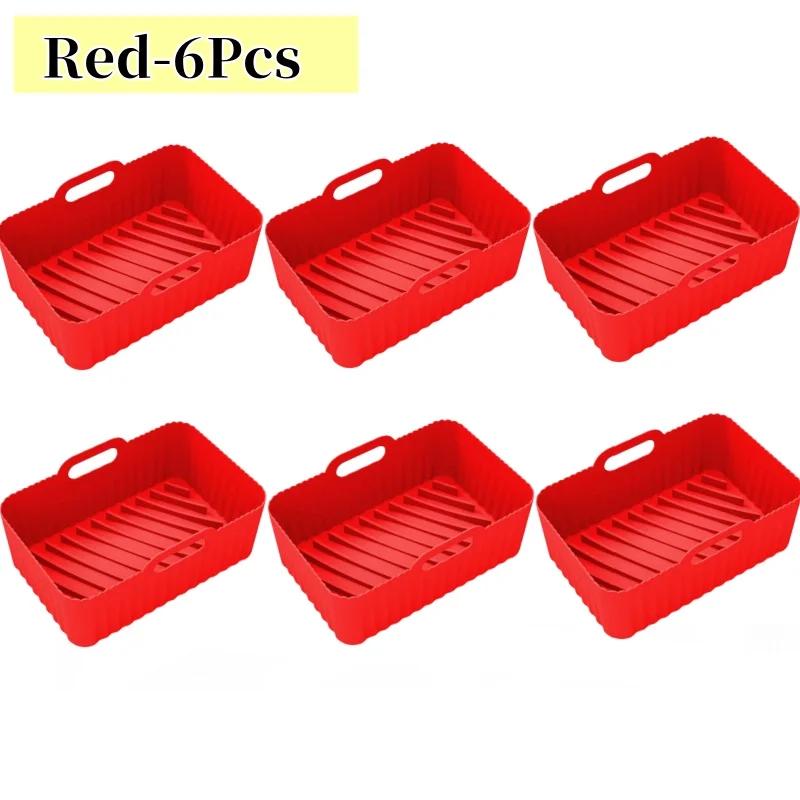 Black Silicone Air Fryers Oven Baking Tray Rectangular Replacement Kitchen Grill Pan Airfryer Kitchen Fried Chicken Basket Mat