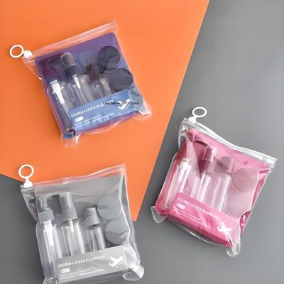 6pcs Travel Bottles Set With Storage Bag Travel Size Empty Liquid Cream Lotion Containers Fine Mist Spray Bottle Squeeze Tubes
