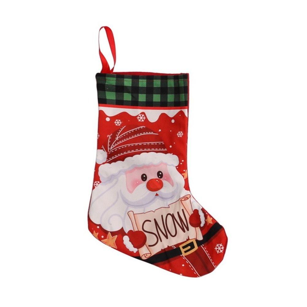 Cloth Christmas Stockings Multicolor Large Capacity Christmas Decorations Bag Durable DIY Xmas Stocking Home Decor