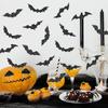 111pcs Halloween Bat Stickers Roll Black Bat Shape Waterproof Decals Sparkly Self-Adhesive Stickers For Halloween Party