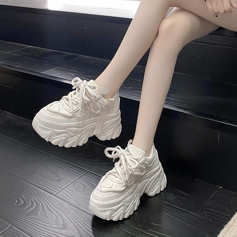 Fashion Autumn Women's Sneakers New Breathable High Platform Shoes Woman Ladies Vulcanize Casual Chunky Sneakers Zapatillas Mujer 8CM
