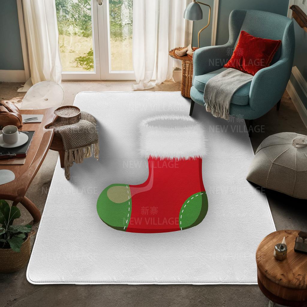 House Entrance Carpet Home Door Mat Living Room Bath Foot Bathroom Non-slip Water Absorption Rugs Bath Merry Christmas Winter