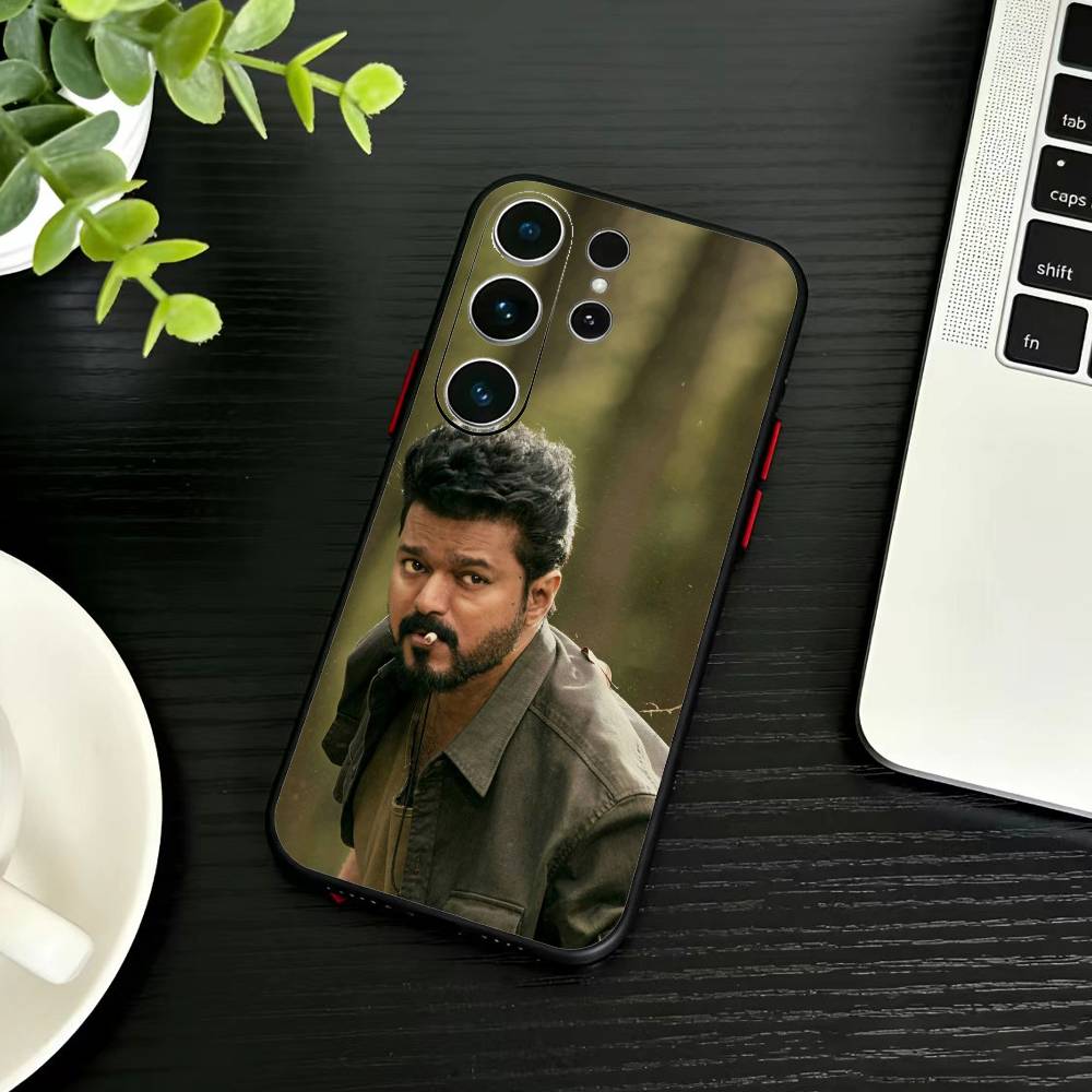 P-ThalaPathy V-Vijay Actor Phone Case For Samsung S26,S25,S24,S23,S22,S30,S21,Ultra,Plus,FE 5G Black Soft Cover