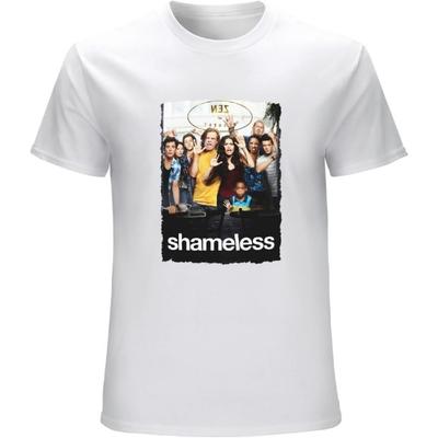 HAOTO Camiseta Shameless Poster de TV Moda Masculina Tops Camiseta Branca