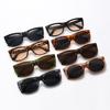 Retro large frame brown sunglasses women's street shot round face concave shape anti-ultraviolet advanced sunglasses s