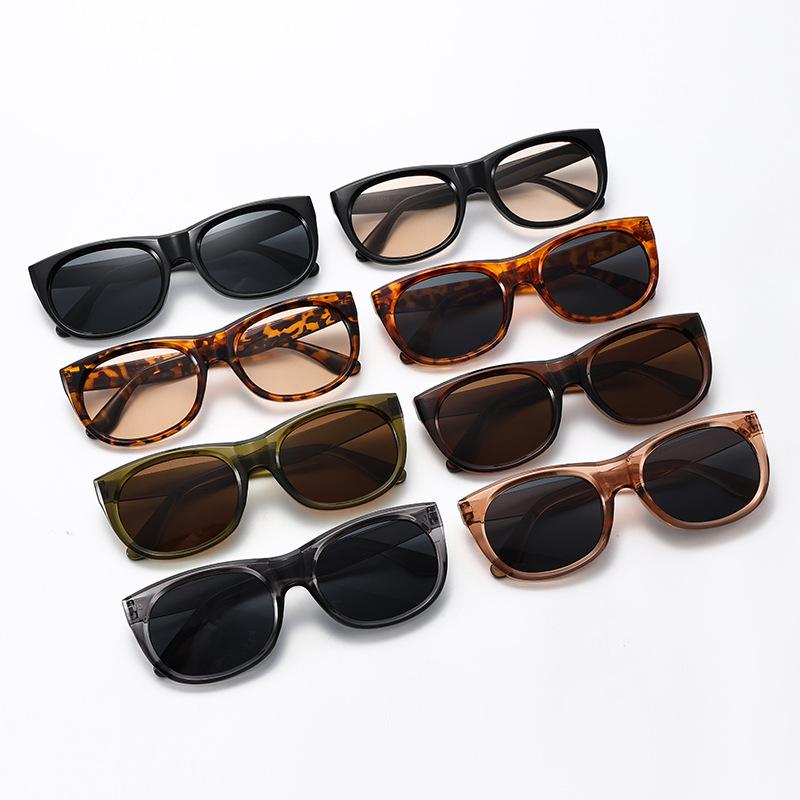 Retro large frame brown sunglasses women's street shot round face concave shape anti-ultraviolet advanced sunglasses s