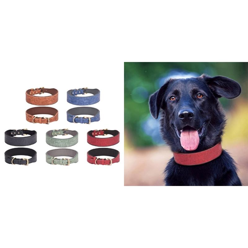 Adjustable Dogs Collar Fashion Wide Collar Leather Neck Collars for Large Dogs Italian Greyhounds Pet Supplies
