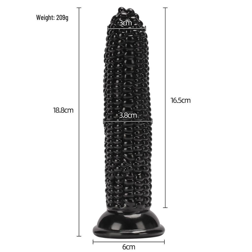 Transparent J87 Corn Cob Anal Plug with Strong Suction Cup and Irregular Egg Fruit Vegetable Design.