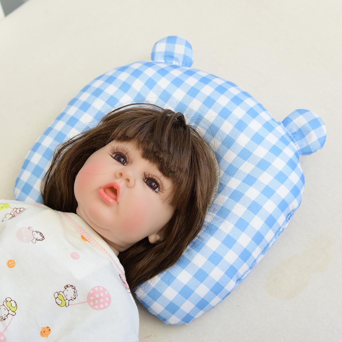 

Baby shaped pillow, cotton fabric is comfortable and soft, pillow is warm, removable and washable синий