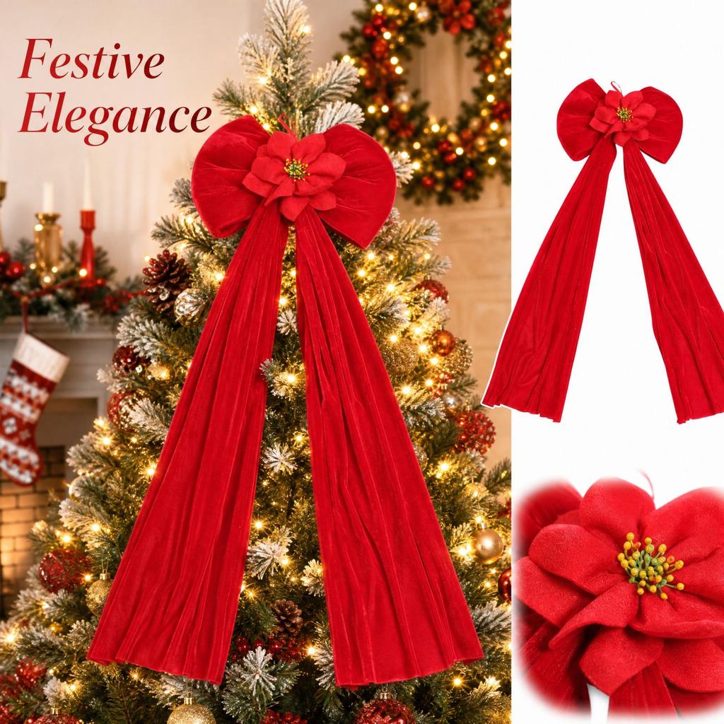Large Velvet Christmas Hanging Ornament for Tree Decorations, Window Display, Wedding Venue Decor