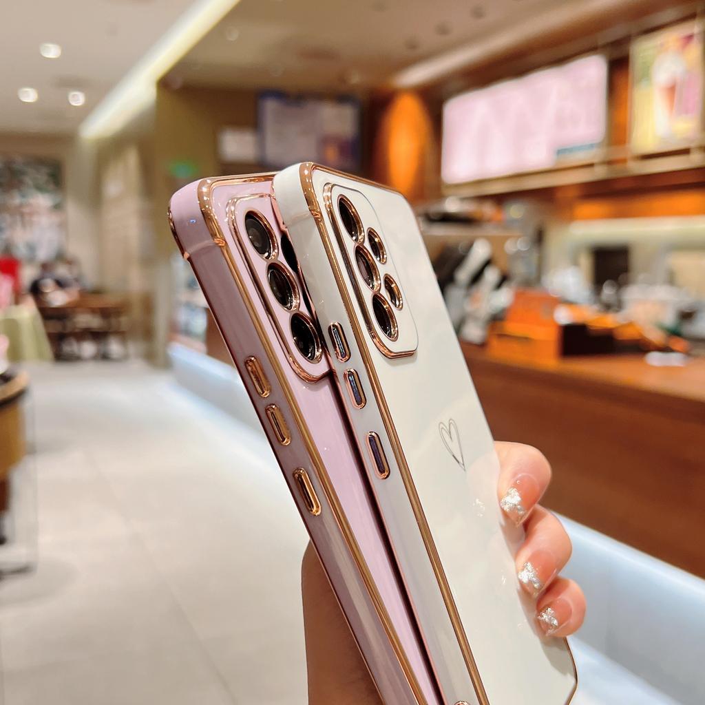 Applicable to Samsung S25U mobile phone case S24 electroplating hollow love S24FE anti-drop A55/A15 mobile phone case
