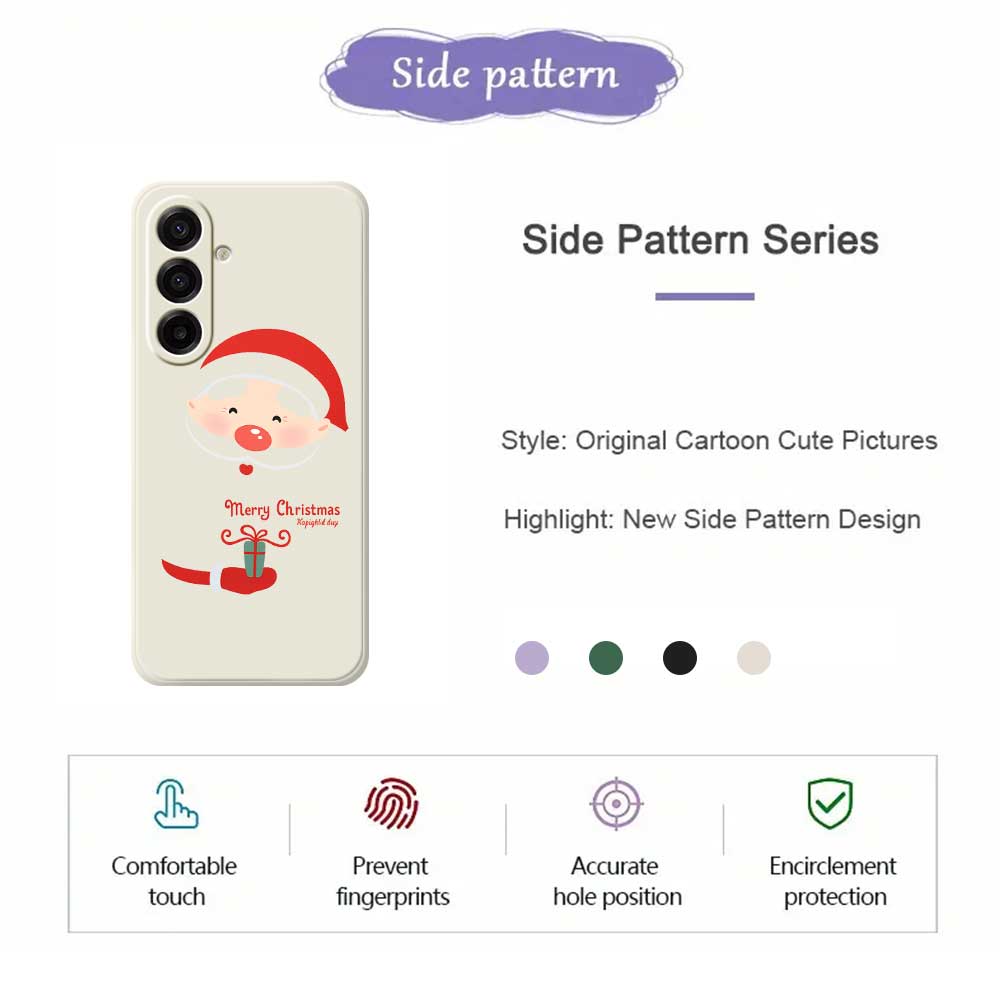 For Samsung Galaxy A17 5G Case Santa Claus Gift Pattern Printing Straight Edge TPU Phone Back Cover
