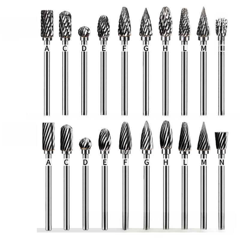 Tungsten Carbide Rotary File Milling Cutter 3x5mm for Metal & Woodworking with Single/Double Groove