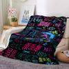 1Pc Neon Graffiti Party Blanket Soft Throw Blanket For Home Bedroom Bed Sofa Travel Office Solid Christmas Blanket