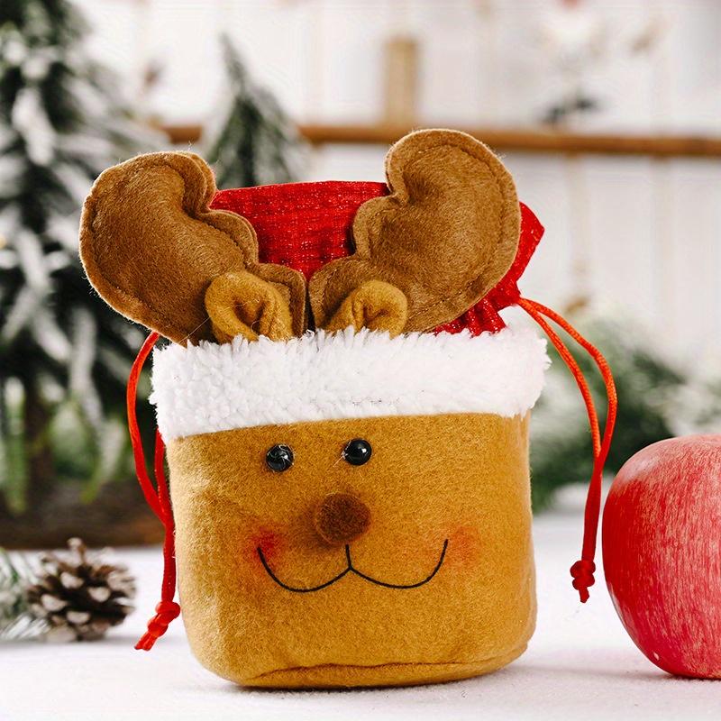 

1/3pcs-Christmas decoration drawstring apple bag, elderly candy bag, gift bag, scene decoration, holiday decoration, room decora 14x16cm