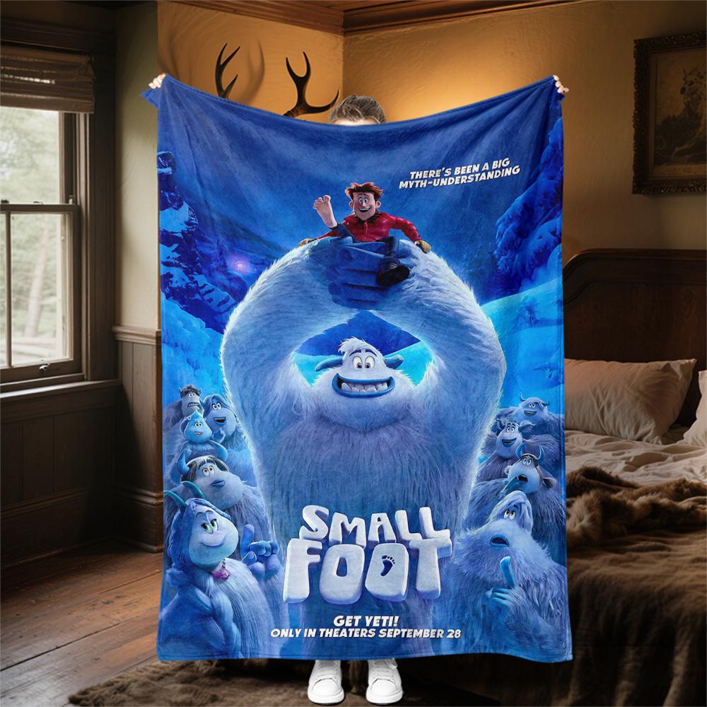 1pc small foot Outdoor Flannel Blanket Soft Plush Decor for Picnics, camping,Bedroom, Playroom, or Lunch Break, Perfect Gift