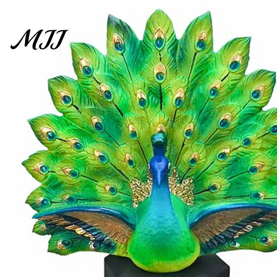 Solar Powered Peacock Garden Statues Light, Outdoor Sculpture with Auto-On LED Automatic Landscape Lighting Lights, Waterproof Lighted Statue for