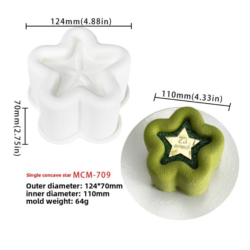 Versatile Silicone Baking Mold for Dessert Making Candle Crafting Heart Star Shapes Non-Stick Easy Demold Multi-Purpose DIY Tool